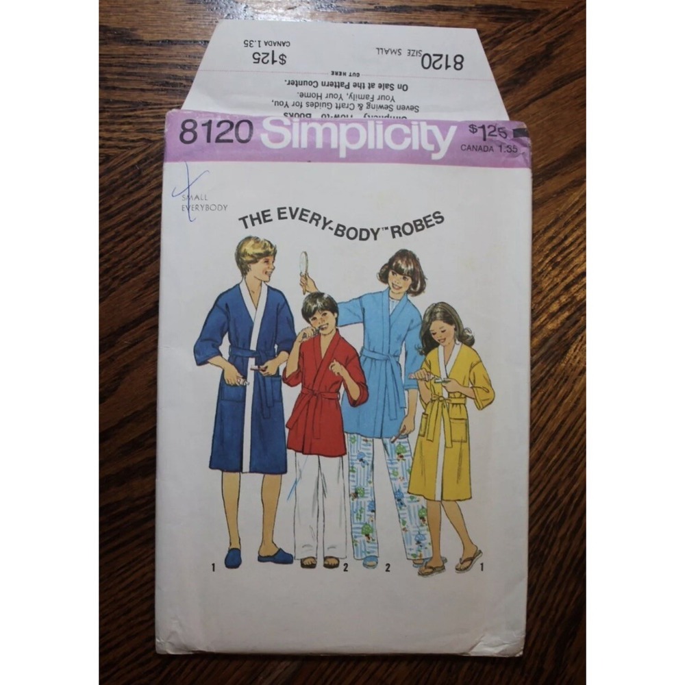 Simplicity 8120 Childrens Kimono Robe Pattern Size S Uncut Vintage 1977